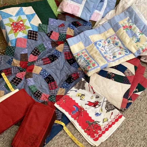 💍  DOUBLE Wedding RING QUILTED SHAM  Patchwork   100% COTTON  NWOT - Picture 4 of 16